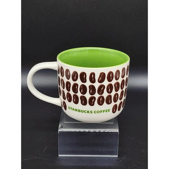Starbucks | Dining | 209 Starbucks Coffee Bean Logo Mug Ceramic Mug With  Green Interior | Poshmark